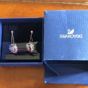 Swarovski earrings - never used . New in box -Pink